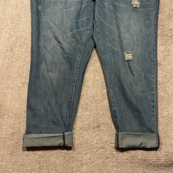 City Chic Boyfriend Denim Distressed Overalls size 18 - Picture 10 of 14